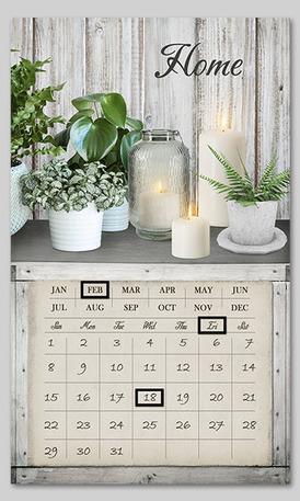 Quadro led con calendario bianco rettangolare cm 30x50x1