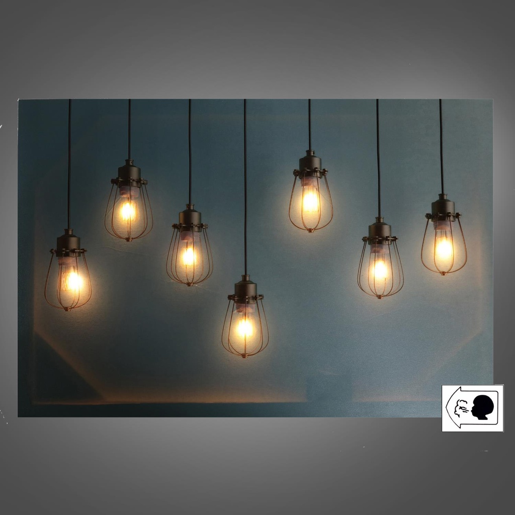 Quadro led lampadine cm 60x40x1
