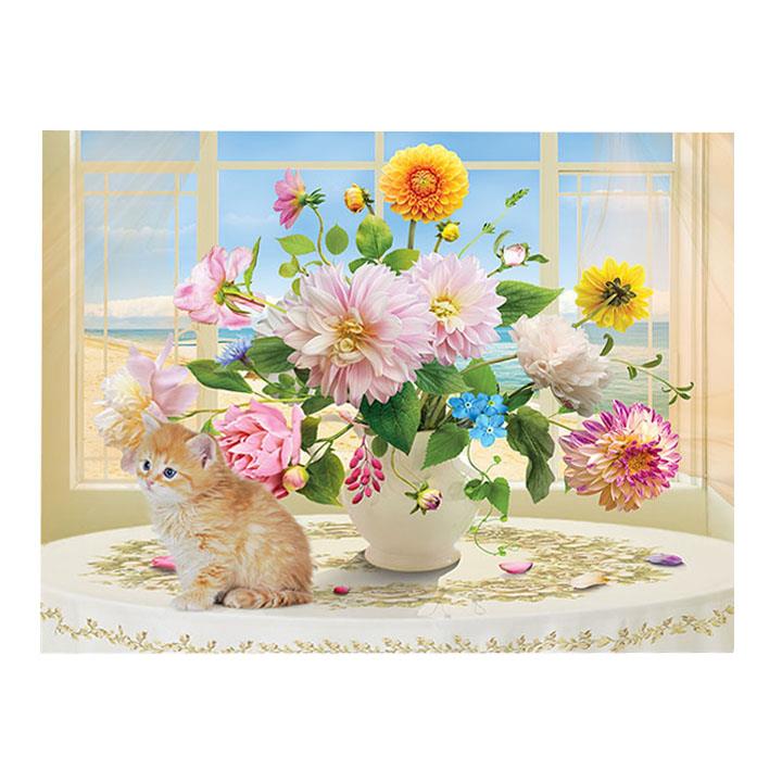 Quadro led vaso di fiori bianco rettangolare cm 40x30x1