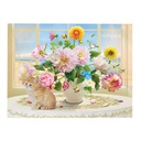 Quadro led vaso di fiori bianco rettangolare cm 40x30x1