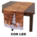 Runner tessuto decorazioni led beigecm40x150