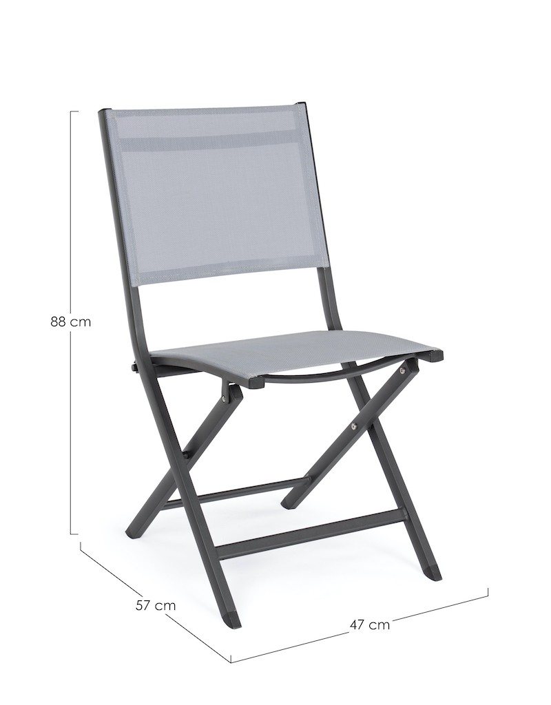 SEDIA PIEGHEVOLE ELIN ANTRACITE-GRIGIO