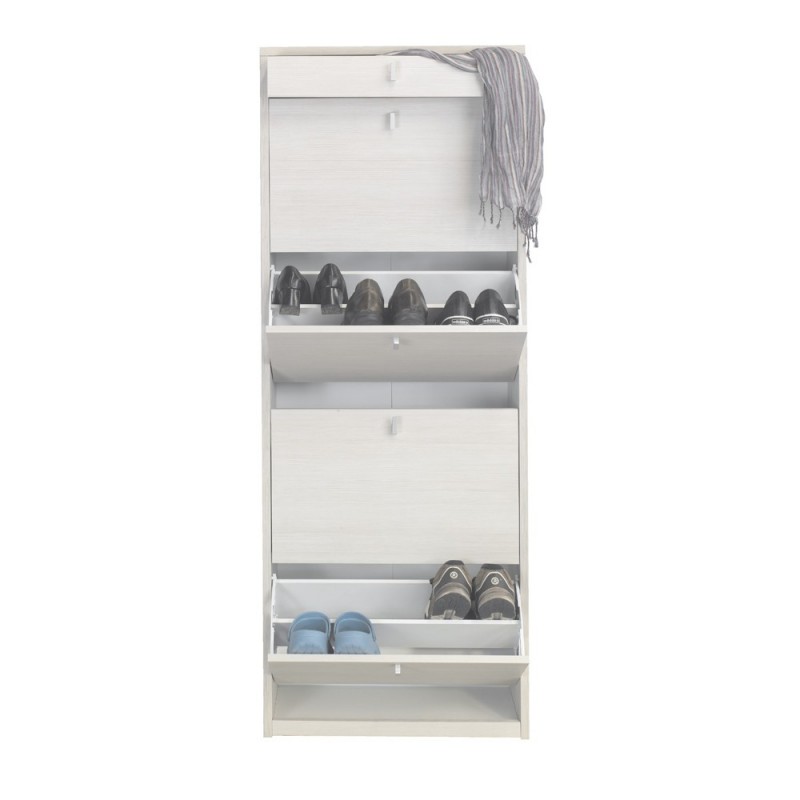 Scarpiera quattro ante un cassetto superiore Bianco Ossido 63x29x h164 cm