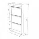 Scarpiera slim bambu bianco cm 50x15x124 h