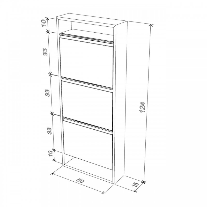 Scarpiera slim bambu bianco cm 50x15x124 h EFFEZ