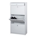 Scarpiera slim salvaspazio tre ante un cassetto Bianco Cenere 63x29x h127 cm