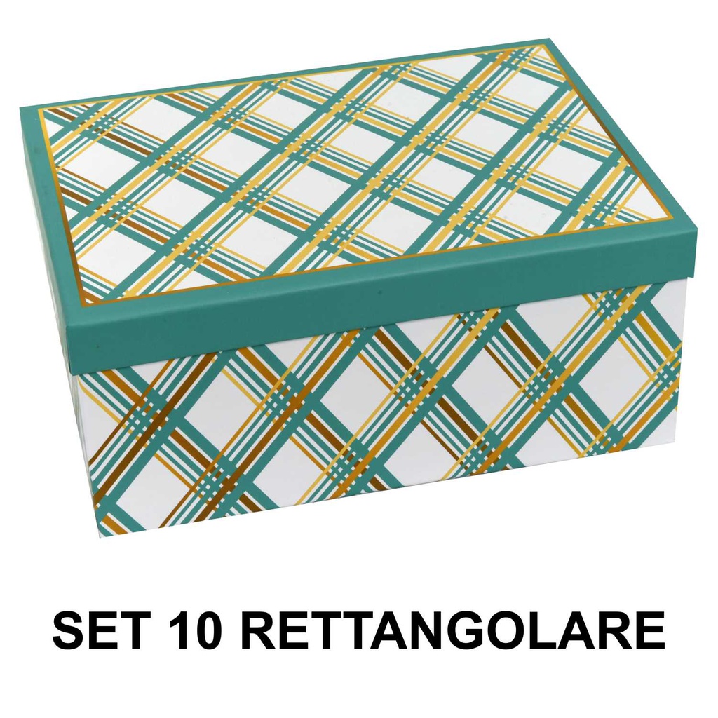 Scatola cartone 1-10 rombi azzurro rettangolare cm37,5x29h16