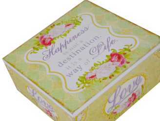 Scatola grande quadra happiness ld-7050cm. 22 x 22 h 7