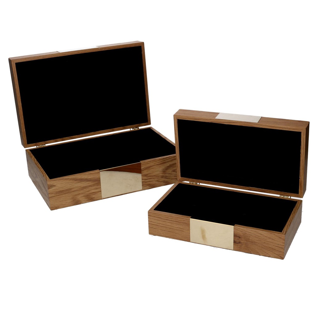 Scatola legno 1-2 marrone rettangolare cm31x20h10