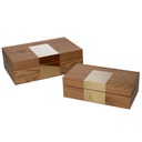 Scatola legno 1-2 marrone rettangolare cm31x20h10