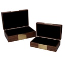 Scatola legno 1-2 marrone rettangolare cm31x20h10