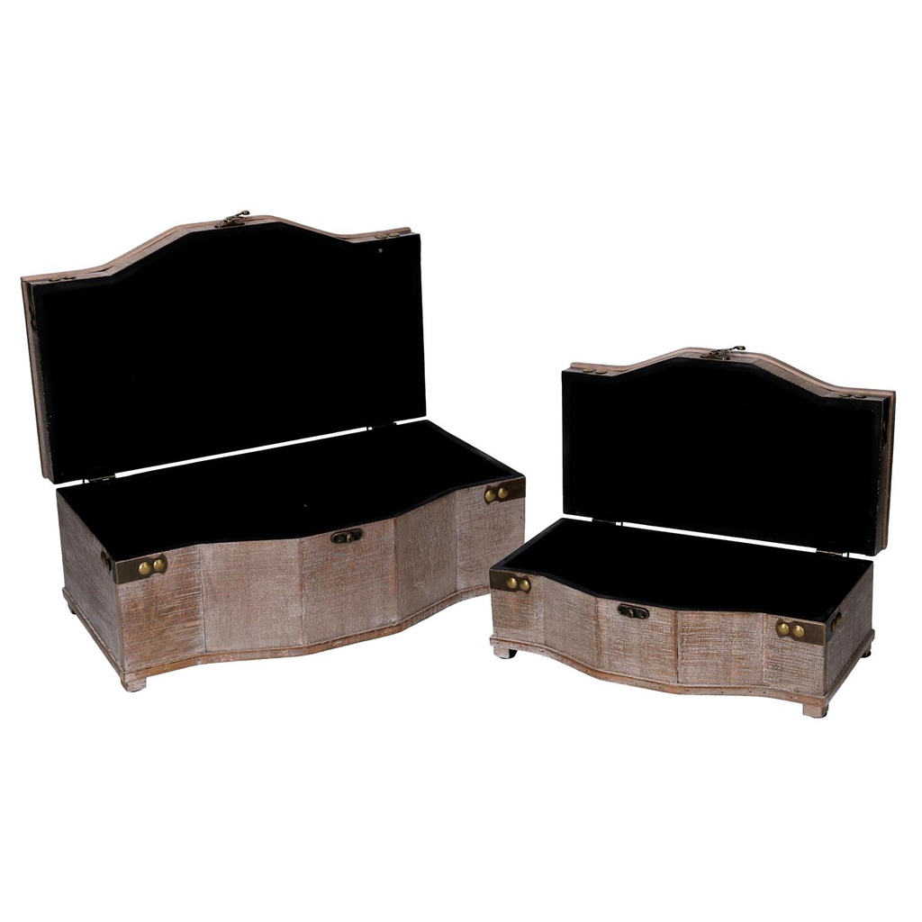 Scatola legno 1-2 marrone rettangolare cm36x20,5h14,5
