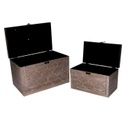 Scatola legno 1-2 marrone rettangolare cm39,4x24,1h24,8