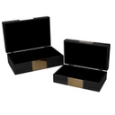 Scatola legno 1-2 nero rettangolare cm31x20h10