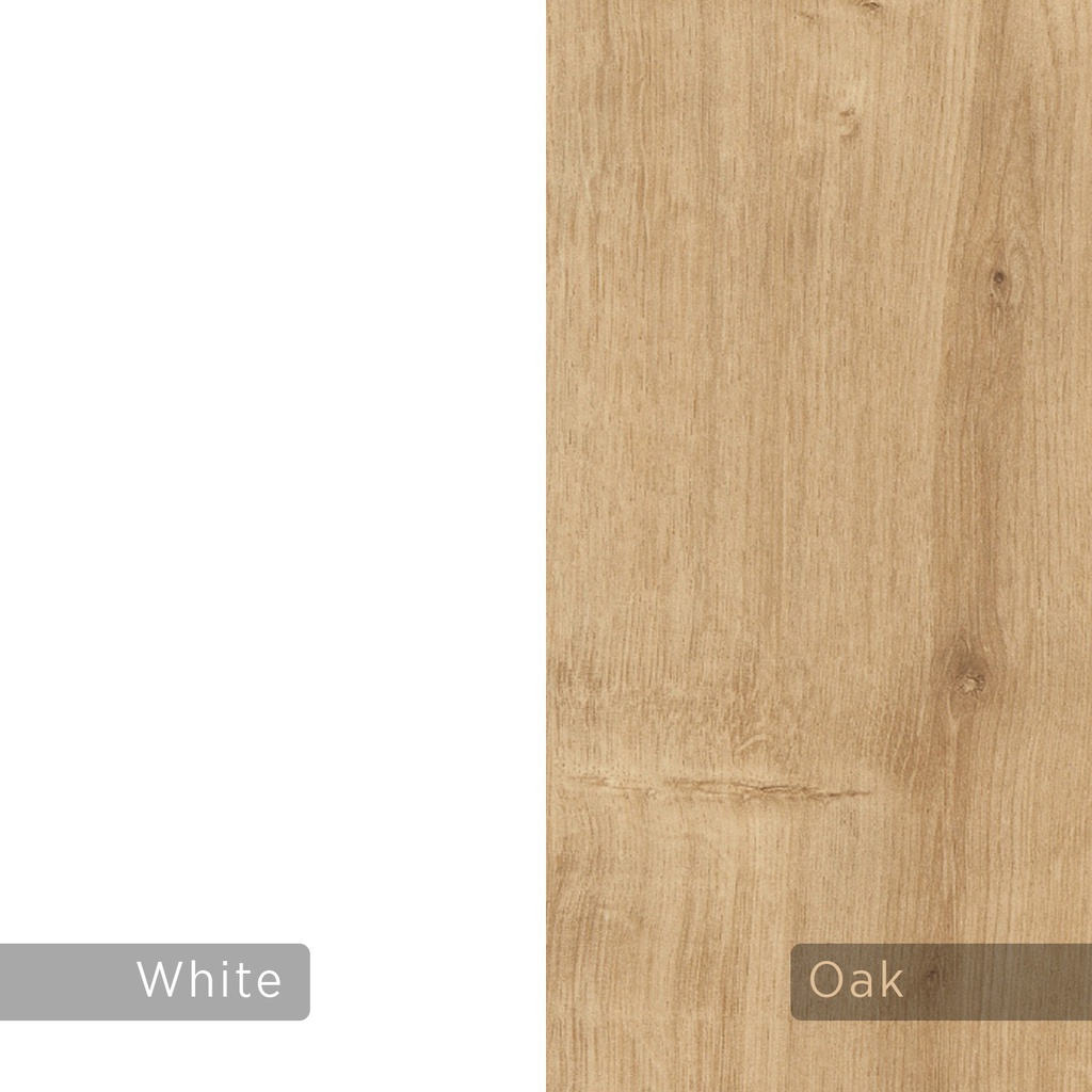Scrivania Labirent rovere con piano bianco  140x60x75 cm