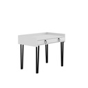 Scrivania Sponge bianca con gambe nere e cassetto  H 81,40 x P 61,80 x L 100 cm