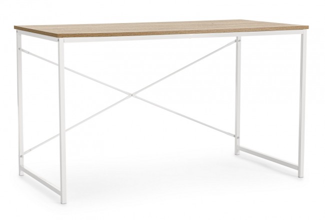 Scrivania industrial urban bianco struttura in metallo cm 120x60xh.70