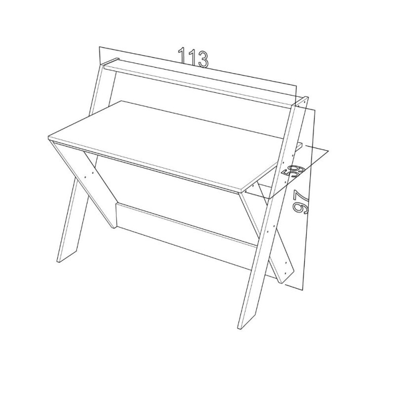 Scrivania stile scandinavo naturale bianco Alixus 113x59xh.97 cm