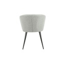 Sedia Imbottita Krid in Tessuto Grigio Chiaro con Piedi in Metallo Nero L 44 x P 41 x H 82 cm