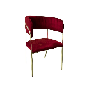 Sedia Key tessuto rosso scuro e struttura oro EFFEZ