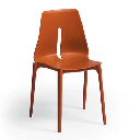 Sedia Oblong polipropilene rosso mattone EFFEZ