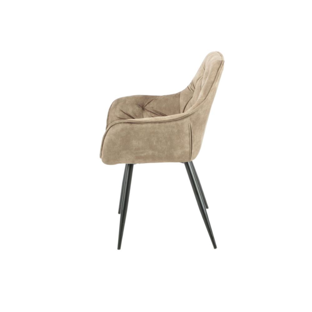 Sedia Senna in velluto marrone con struttura metallo nero Moderno e confortevole