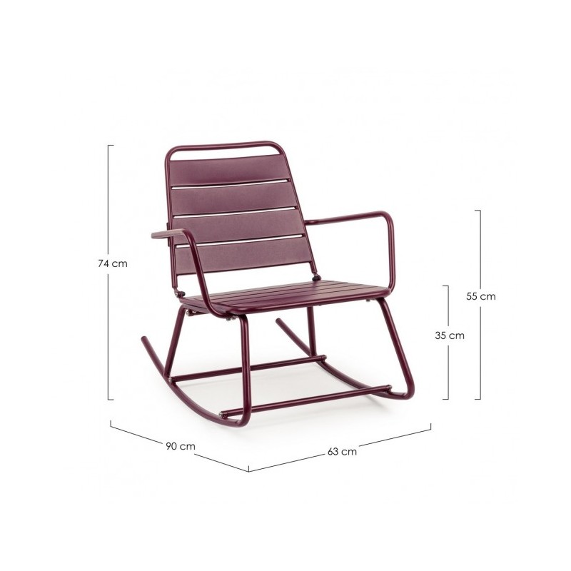 Sedia a dondolo bordeaux bizzotto lillian