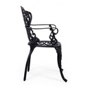 Sedia alluminio antracite esterno barocco cm 57.5x 58 x 87.5h