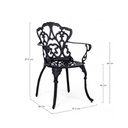 Sedia alluminio antracite esterno barocco cm 57.5x 58 x 87.5h iperbriko