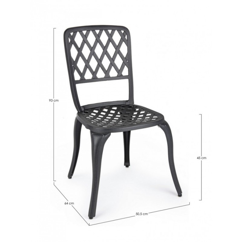 Sedia alluminio antracite esterno cm 44 x 46 x 89h