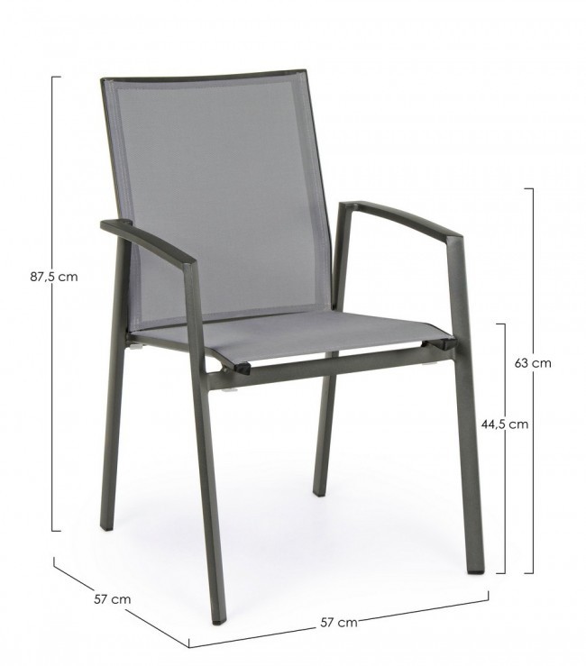 Sedia arredo giardino alluminio antracite Cruise