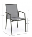 Sedia arredo giardino alluminio antracite Cruise