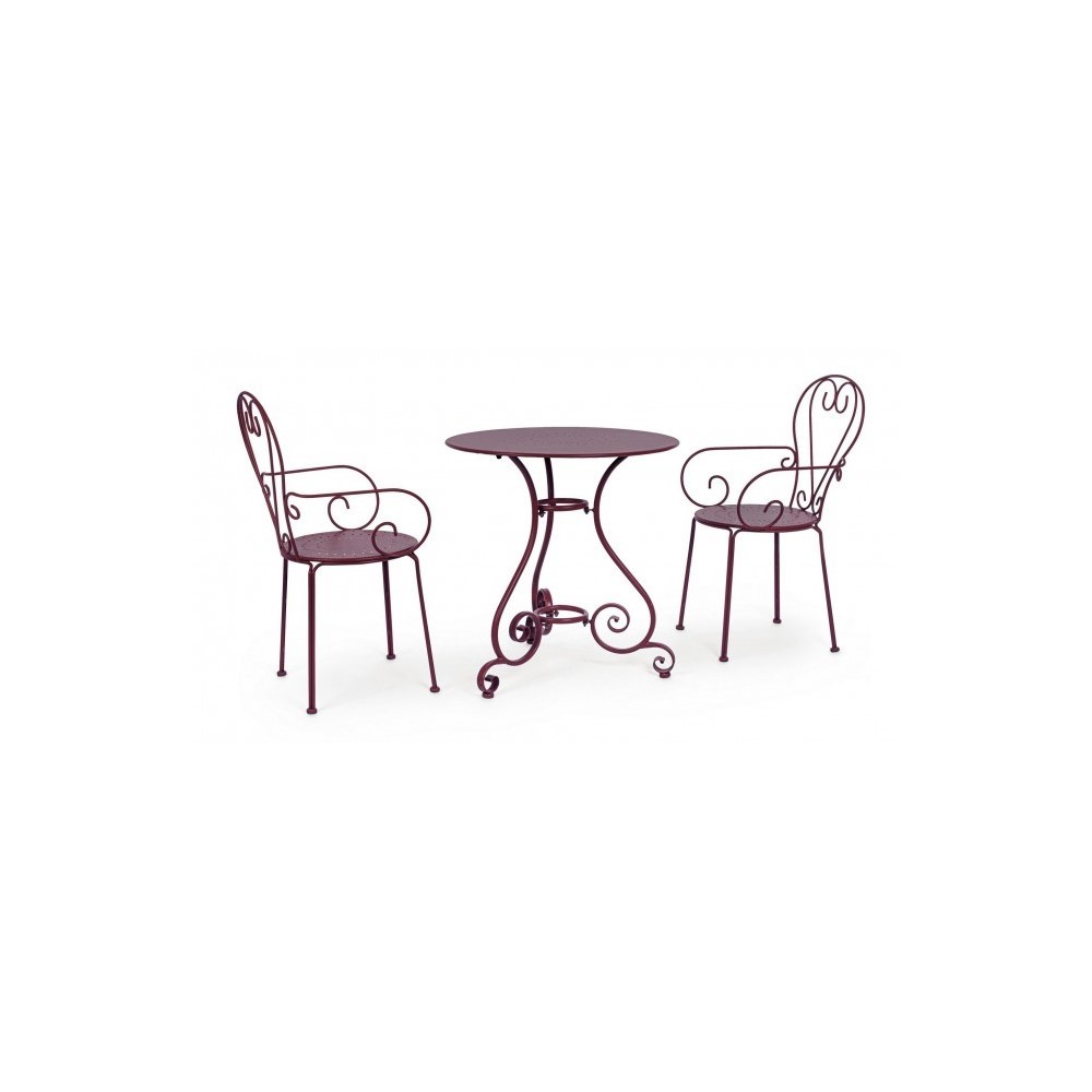 Sedia con braccioli Etienne Bordeaux impilabile