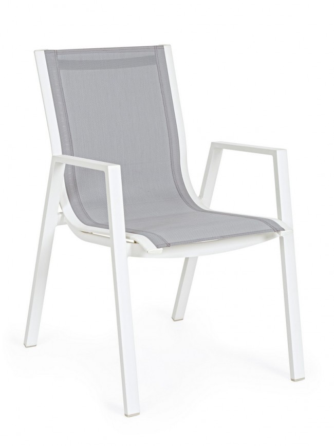 Sedia con braccioli Pelagius bianco