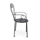 Sedia da giardino con braccioli in acciaio Antracite ETIENNE 49x49x h89 cm