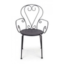Sedia da giardino con braccioli in acciaio Antracite ETIENNE 49x49x h89 cm iperbriko