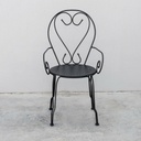 Sedia da giardino con braccioli in acciaio Grigio Scuro PARIS 49x50x h80 cm