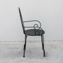 Sedia da giardino con braccioli in acciaio Grigio Scuro PARIS 49x50x h80 cm