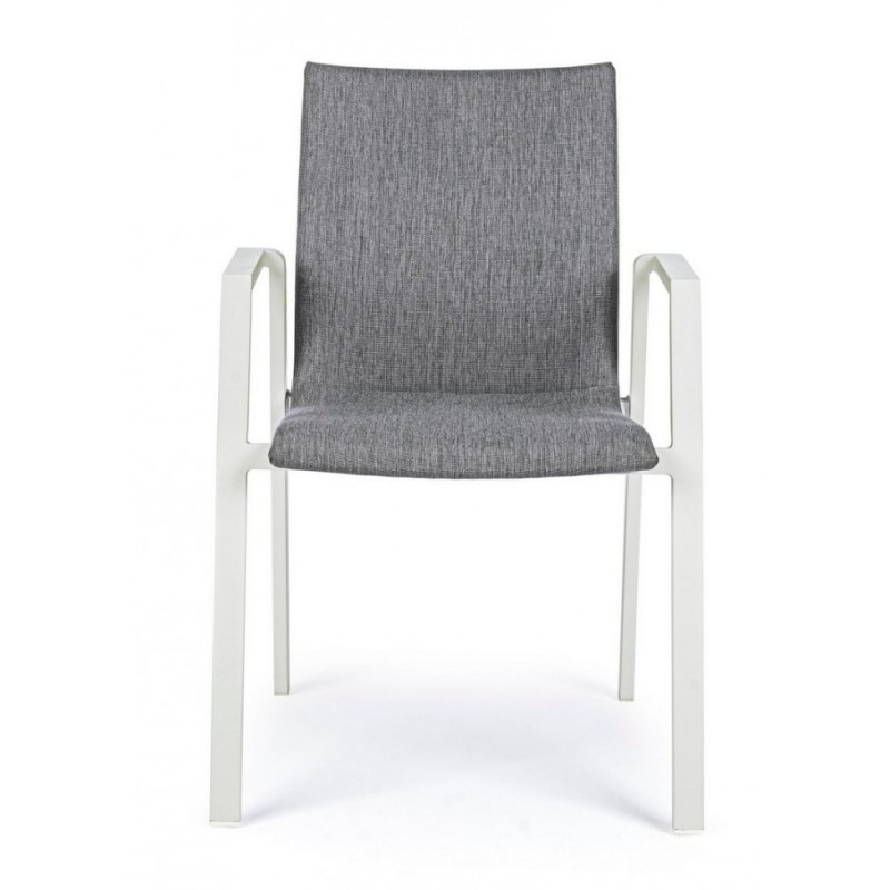 Sedia da giardino esterno bianco grigio impilabile