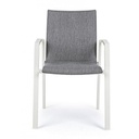Sedia da giardino esterno bianco grigio impilabile