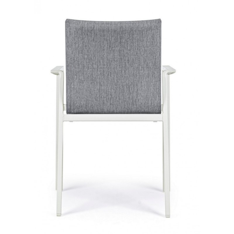 Sedia da giardino esterno bianco grigio impilabile