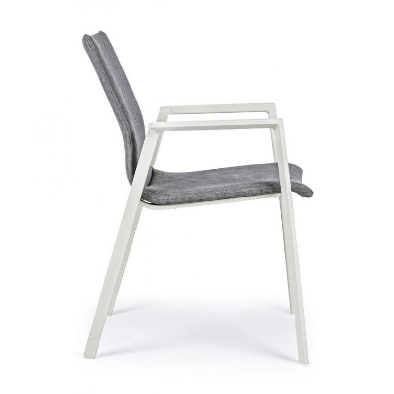 Sedia da giardino esterno bianco grigio impilabile