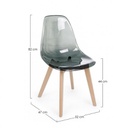 Sedia design policarbonato Easy fume' piedi in legno