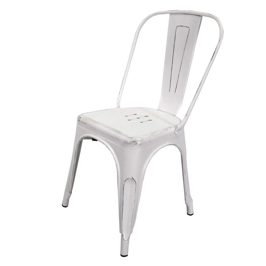 Sedia ferro new bristol bianco antico cm 51x43h84