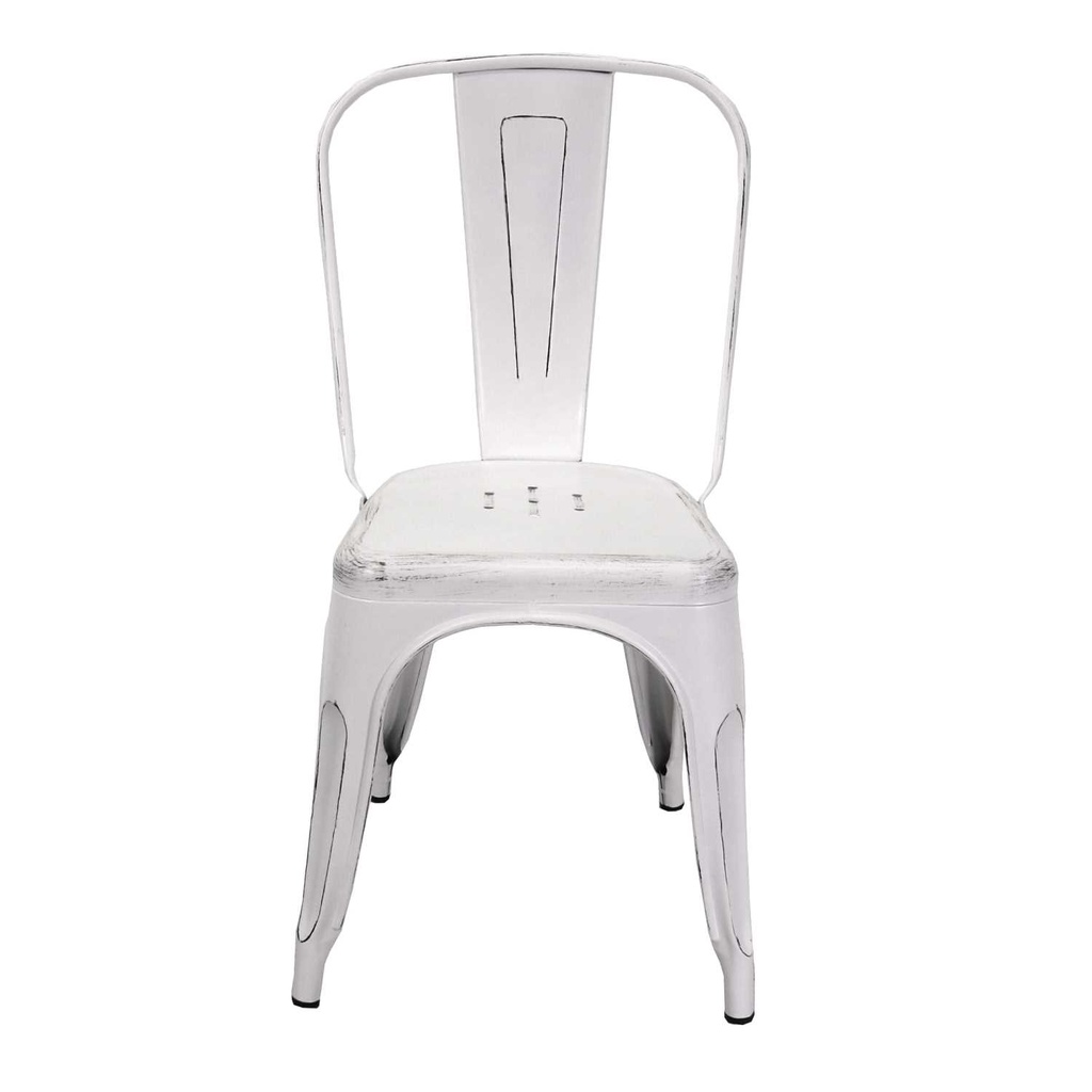 Sedia ferro new bristol bianco antico cm 51x43h84
