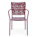 Sedia in acciaio con braccioli Kelsie Bordeaux iperbriko