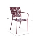 Sedia in acciaio con braccioli Kelsie Bordeaux iperbriko