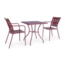 Sedia in acciaio con braccioli Kelsie Bordeaux iperbriko