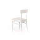 Sedia in legno laccato bianco con seduta in similpelle 44x45xh. 82 cm