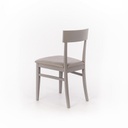 Sedia in legno laccato grigio chiaro con seduta in similpelle 44x45xh. 82 cm